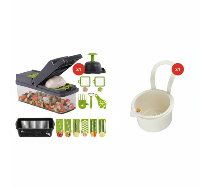 šMulti-Knife⢠| Multi-function vegetable cutter | 16-piece setš„