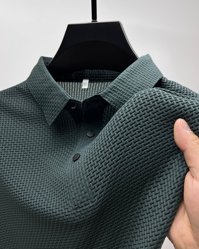 Men's ice silk breathable slim business short-sleeved