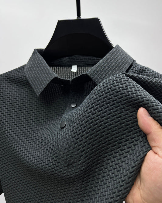 Men's ice silk breathable slim business short-sleeved