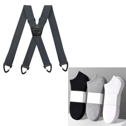 📢📢High elasticity Men's X-Back Suspenders with Hook Clips