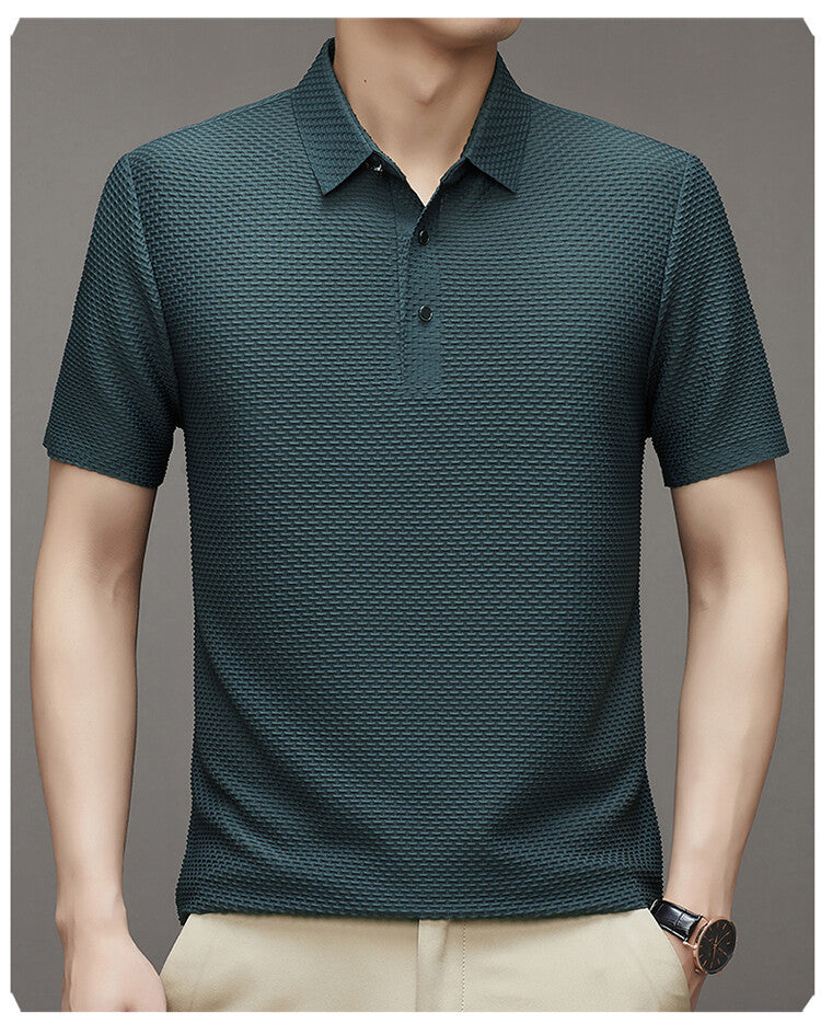 Men's ice silk breathable slim business short-sleeved