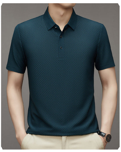 Men's ice silk breathable slim business short-sleeved