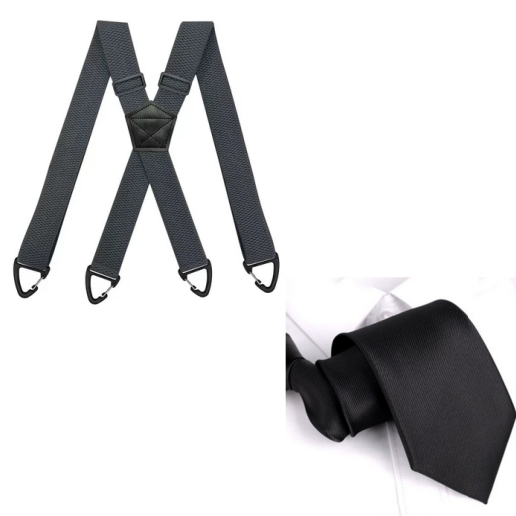 📢📢High elasticity Men's X-Back Suspenders with Hook Clips