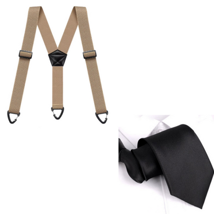 📢📢High elasticity Men's X-Back Suspenders with Hook Clips