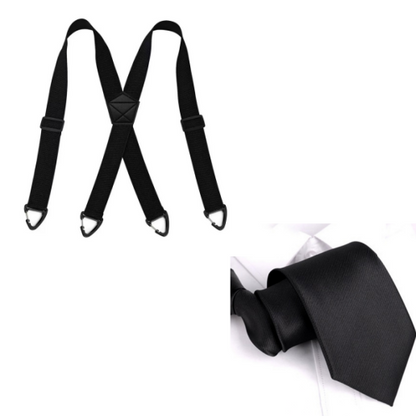 📢📢High elasticity Men's X-Back Suspenders with Hook Clips