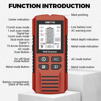 🔍 50% OFF NOW! ⚡ Multifunctional Handheld Metal & Wall Detector – Finds Studs, Pipes & Wires, Easy-to-Read LCD 🔧