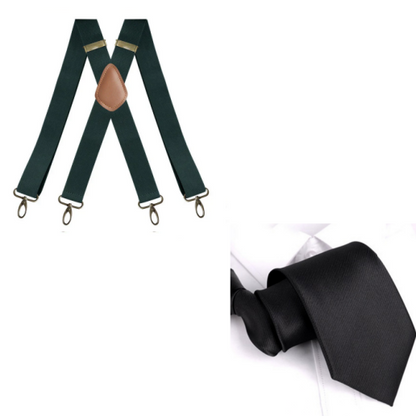 📢📢High elasticity Men's X-Back Suspenders with Hook Clips