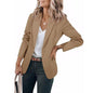 Elegant Soft Solid Color Lapel Buttons Jacket