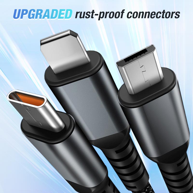 🔥2026 Hot Sale🔥Transparent Luminous 3-in-1 Super Fast Charging Cable