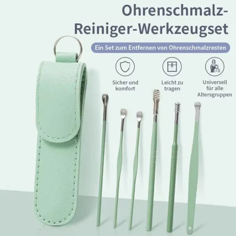 📢Portable 6-piece stainless steel ear piercing kit - Spiral ear tool✨