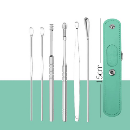 📢Portable 6-piece stainless steel ear piercing kit - Spiral ear tool✨