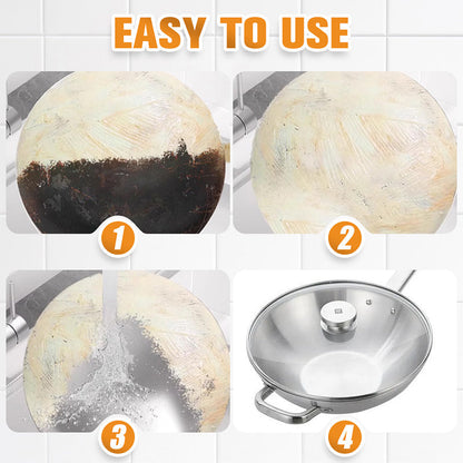 🔥 Paste remover for burnt cookware – deep cleaning for pots/pans without scratches, removes grease and charring in 5 minutes 🧽✨