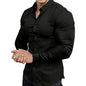 🔥LAST DAY SALE 50% OFF🔥Men's Solid Color Lapel Long Sleeve Button-Down Shirts