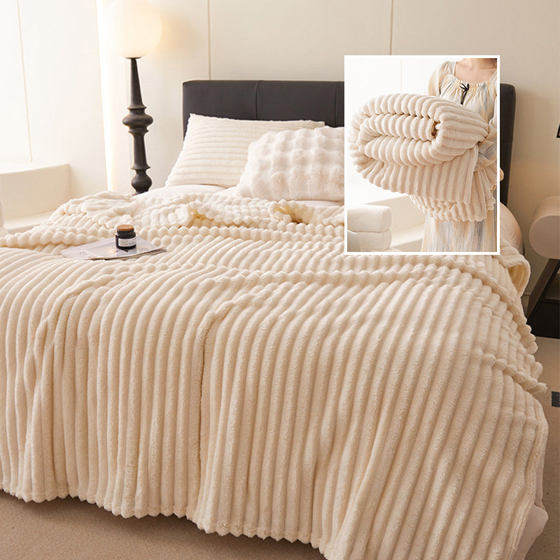 🎁🎁LAST DAY SPECIAL PRICE!🎅Super Soft Fur Ribbed Fleece Throw Blanket⛄🔥