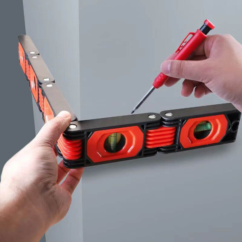 📐【Folding Protractor and Level】— Just pull and fold to measure angles and check levelness! 🔧✨