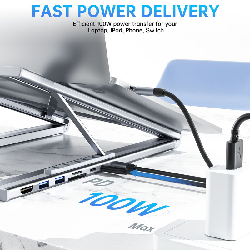 USB-C Docking Station Laptop Stand with 4K HDMI
