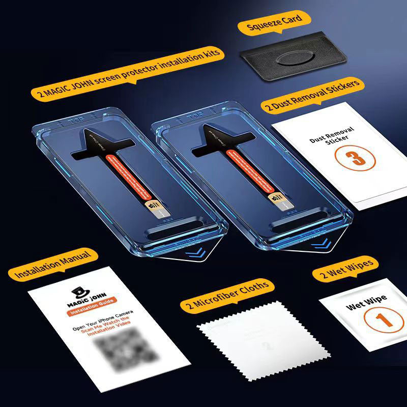 HD/Anti-Peeping Tempered Glass Screen Protector with Auto-Alignment Kit