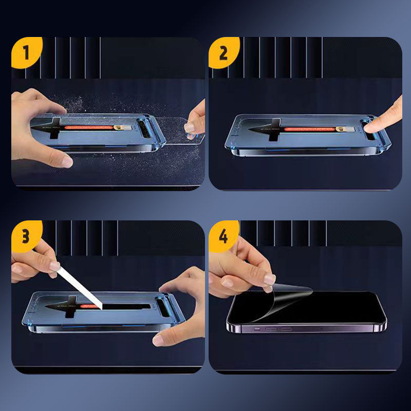 HD/Anti-Peeping Tempered Glass Screen Protector with Auto-Alignment Kit
