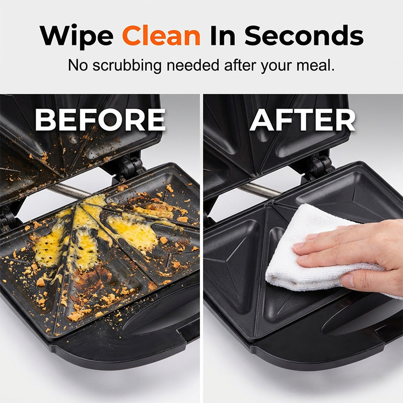Electric Sandwich Maker with Non-Stick Plates