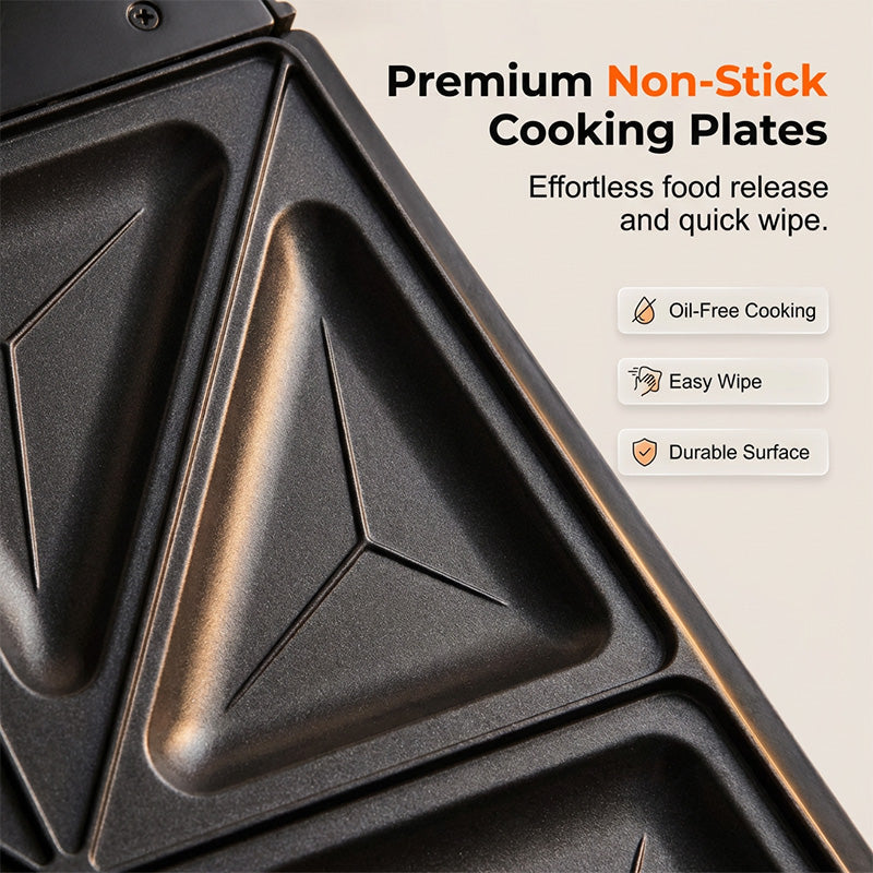 Electric Sandwich Maker with Non-Stick Plates