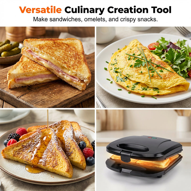 Electric Sandwich Maker with Non-Stick Plates