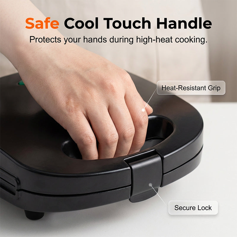 Electric Sandwich Maker with Non-Stick Plates