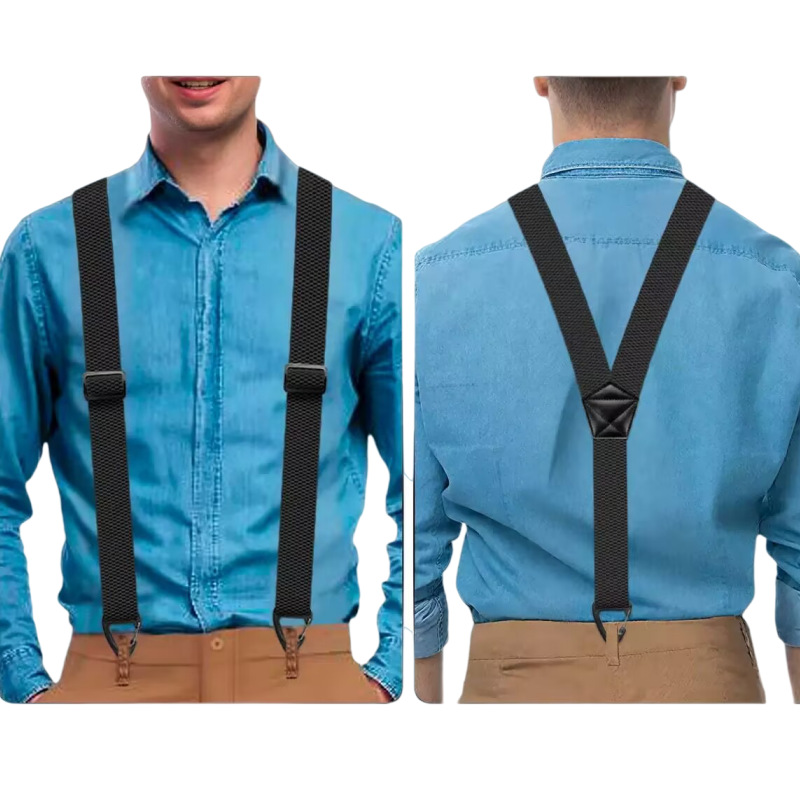 📢📢High elasticity Men's X-Back Suspenders with Hook Clips