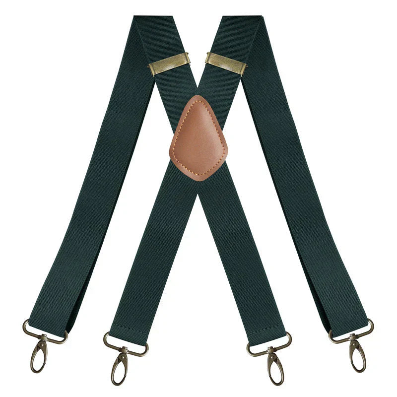 📢📢High elasticity Men's X-Back Suspenders with Hook Clips