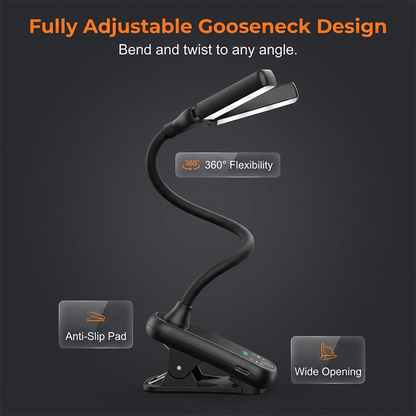 3-Color LED Clip Reading Light