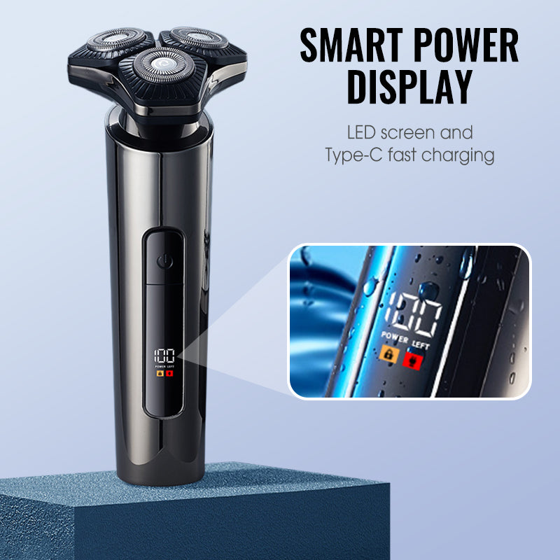 Multi Functional Electric LED Display 3-Blade Razor for Men