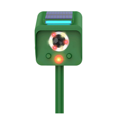 Solar Powered Infrared Sensor Ultrasonic Animal Repeller with Bursting Flashes